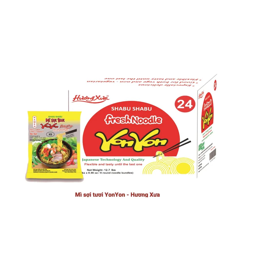 Mì sợi thượng hạng Yon Yon 0.48 - sợi nhỏ tròn ( 16 gói/thùng )